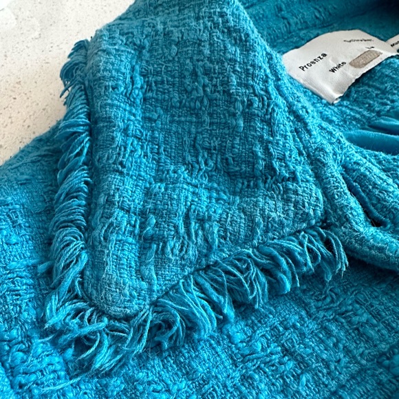 Proenza Schouler White Label Cropped Tweed Jacket Blue size 8 - Picture 13 of 13